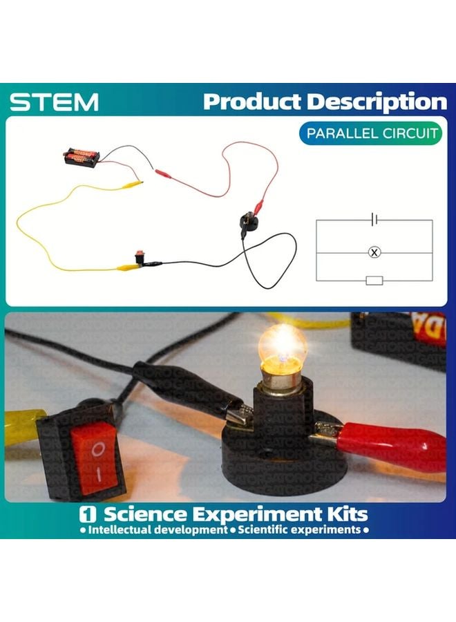 Model A8 STEM Science Experiment Kit with Motor Light Bulb Battery Holder Switch Buzzer - Image 4